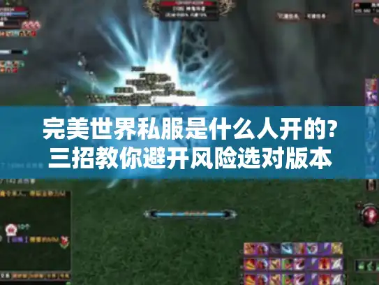 完美世界私服是什么人开的?三招教你避开风险选对版本