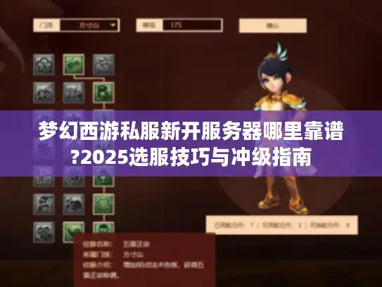 梦幻西游私服新开服务器哪里靠谱?2025选服技巧与冲级指南