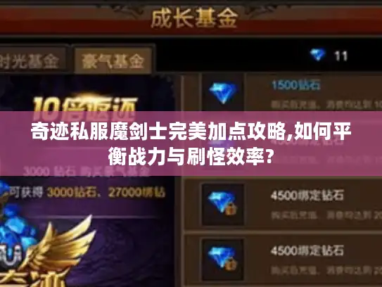 奇迹私服魔剑士完美加点攻略,如何平衡战力与刷怪效率?