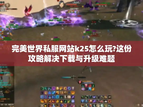 完美世界私服网站k25怎么玩?这份攻略解决下载与升级难题