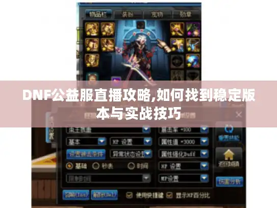 DNF公益服直播攻略,如何找到稳定版本与实战技巧