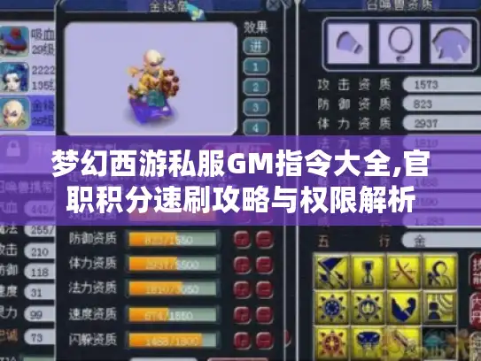 梦幻西游私服GM指令大全,官职积分速刷攻略与权限解析 梦幻西游私服GM指令大全,官职积分速刷攻略与权限解析