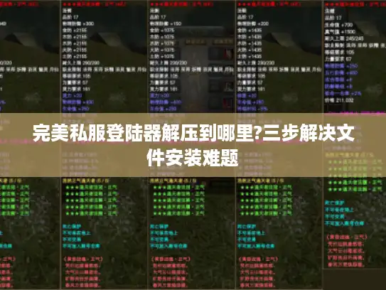完美私服登陆器解压到哪里?三步解决文件安装难题