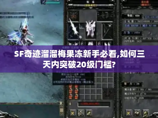 SF奇迹溜溜梅果冻新手必看,如何三天内突破20级门槛?
