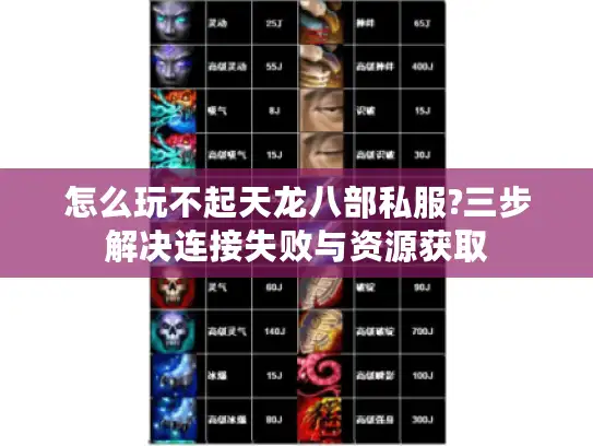 怎么玩不起天龙八部私服?三步解决连接失败与资源获取