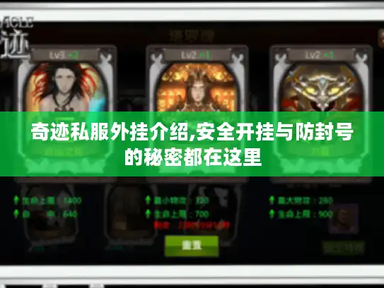 奇迹私服外挂介绍,安全开挂与防封号的秘密都在这里