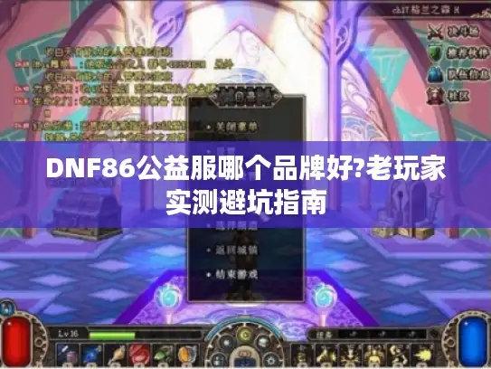 DNF86公益服哪个品牌好?老玩家实测避坑指南