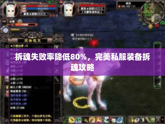 拆魂失败率降低80%,完美私服装备拆魂攻略 拆魂失败率降低80%,完美私服装备拆魂攻略