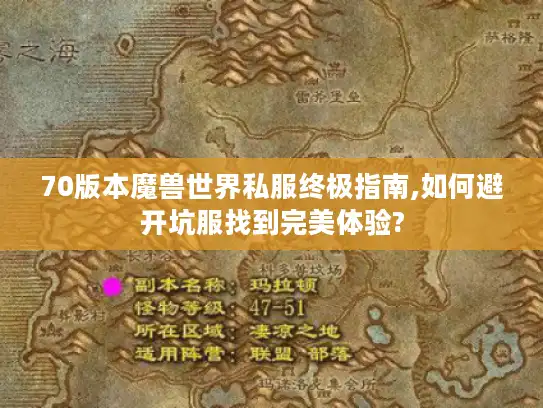 70版本魔兽世界私服终极指南,如何避开坑服找到完美体验?