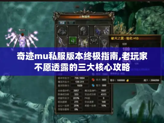 奇迹mu私服版本终极指南,老玩家不愿透露的三大核心攻略