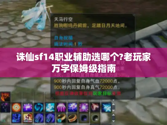 诛仙sf14职业辅助选哪个?老玩家万字保姆级指南