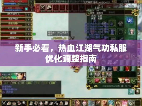 新手必看，热血江湖气功私服优化调整指南