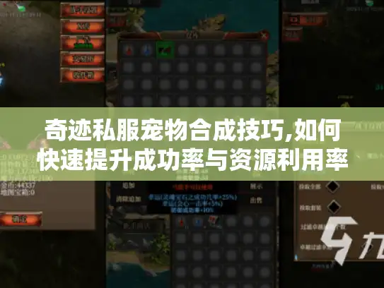 奇迹私服宠物合成技巧,如何快速提升成功率与资源利用率?
