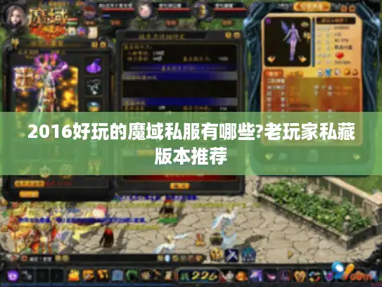 2016好玩的魔域私服有哪些?老玩家私藏版本推荐