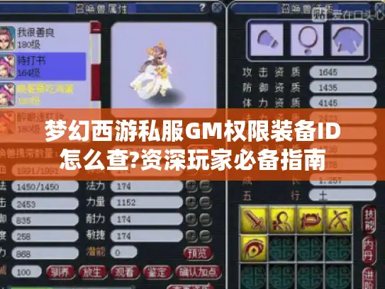 梦幻西游私服GM权限装备ID怎么查?资深玩家必备指南