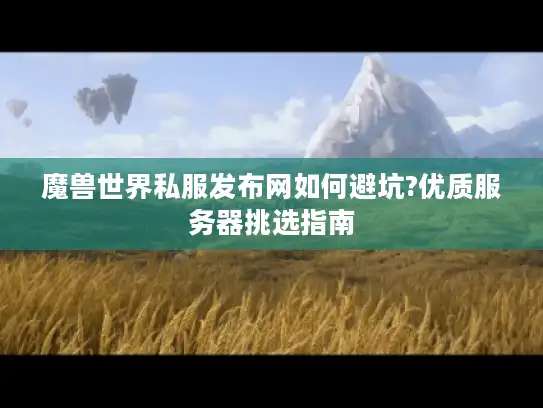 魔兽世界私服发布网如何避坑?优质服务器挑选指南