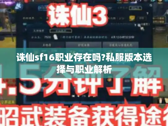 诛仙sf16职业存在吗?私服版本选择与职业解析