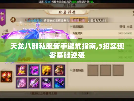 天龙八部私服新手避坑指南,3招实现零基础逆袭