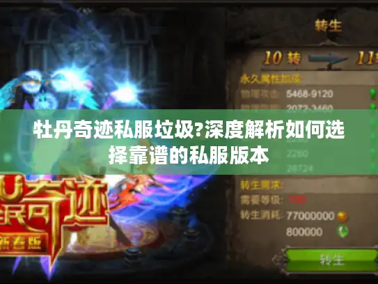 牡丹奇迹私服垃圾?深度解析如何选择靠谱的私服版本