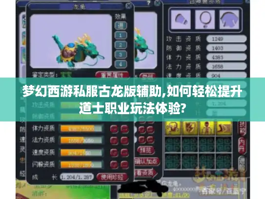 梦幻西游私服古龙版辅助,如何轻松提升道士职业玩法体验?