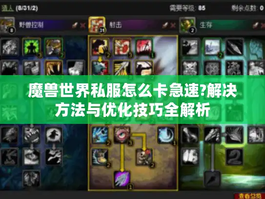 魔兽世界私服怎么卡急速?解决方法与优化技巧全解析