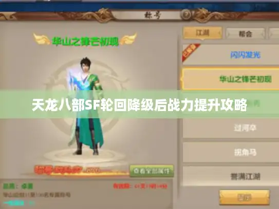 天龙八部SF轮回降级后战力提升攻略