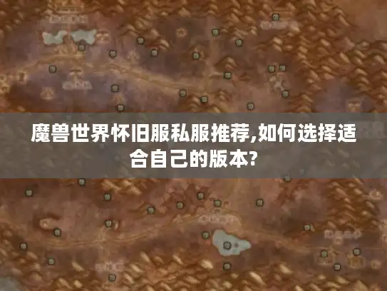 魔兽世界怀旧服私服推荐,如何选择适合自己的版本?