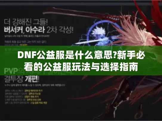 DNF公益服是什么意思?新手必看的公益服玩法与选择指南