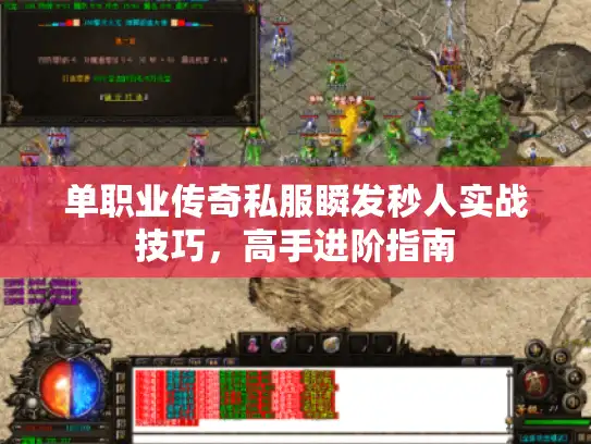 单职业传奇私服瞬发秒人实战技巧，高手进阶指南