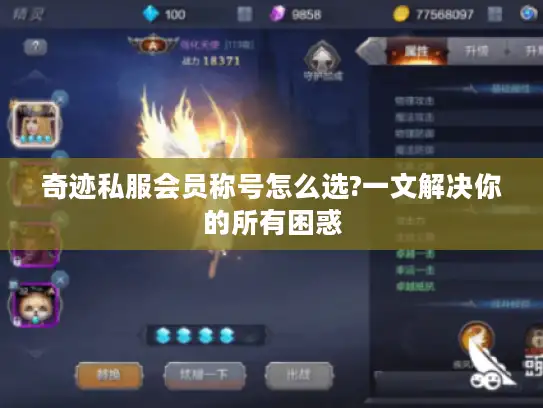 奇迹私服会员称号怎么选?一文解决你的所有困惑 奇迹私服会员称号怎么选?一文解决你的所有困惑