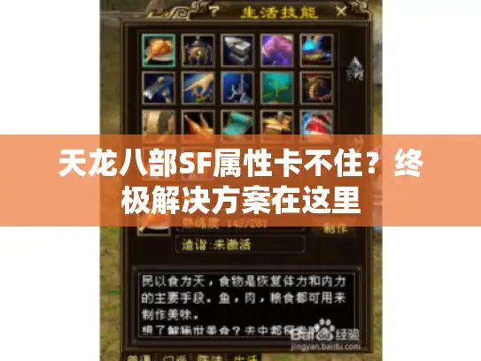 天龙八部SF属性卡不住？终极解决方案在这里