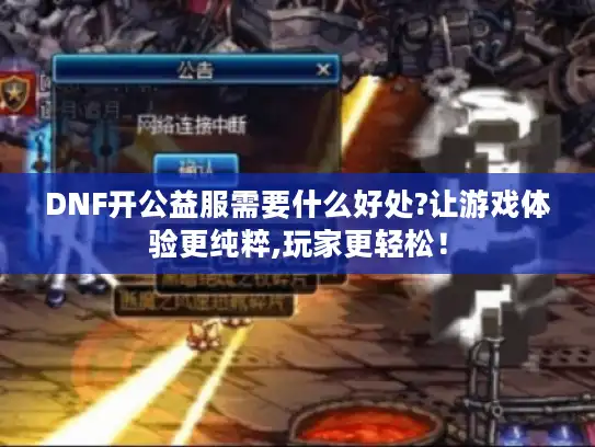 DNF开公益服需要什么好处?让游戏体验更纯粹,玩家更轻松！