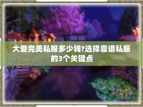大爱完美私服多少钱?选择靠谱私服的3个关键点