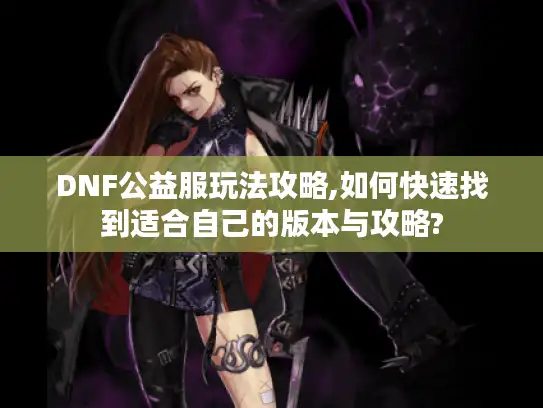 DNF公益服玩法攻略,如何快速找到适合自己的版本与攻略?