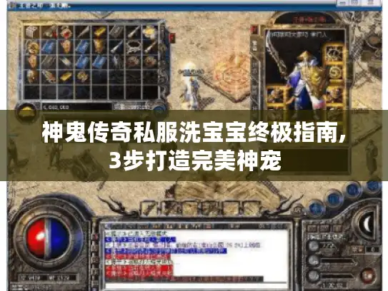 神鬼传奇私服洗宝宝终极指南,3步打造完美神宠 神鬼传奇私服洗宝宝终极指南,3步打造完美神宠