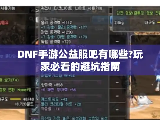 DNF手游公益服吧有哪些?玩家必看的避坑指南