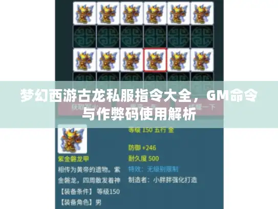 梦幻西游古龙私服指令大全，GM命令与作弊码使用解析