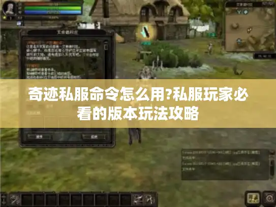 奇迹私服命令怎么用?私服玩家必看的版本玩法攻略