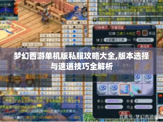 梦幻西游单机版私服攻略大全,版本选择与速通技巧全解析 梦幻西游单机版私服攻略大全,版本选择与速通技巧全解析