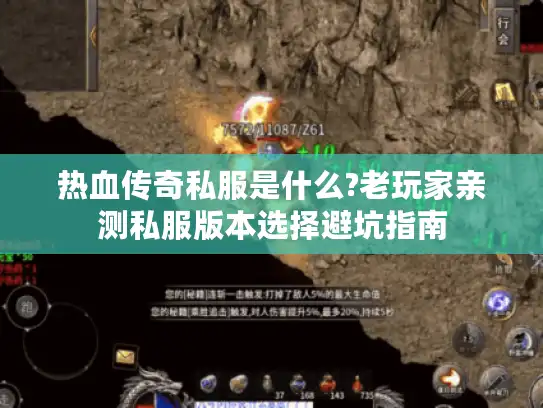 热血传奇私服是什么?老玩家亲测私服版本选择避坑指南