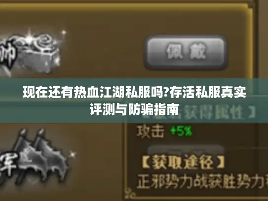 现在还有热血江湖私服吗?存活私服真实评测与防骗指南