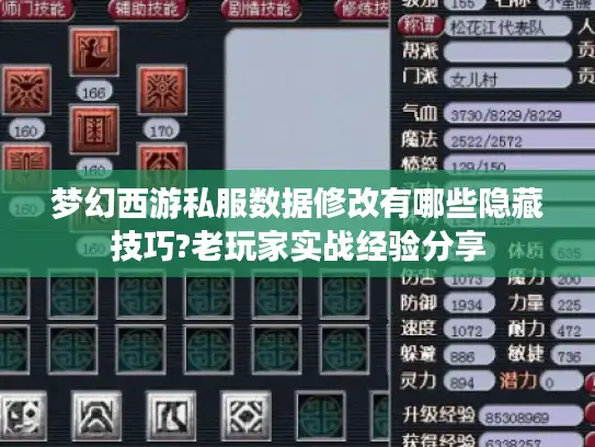 梦幻西游私服数据修改有哪些隐藏技巧?老玩家实战经验分享
