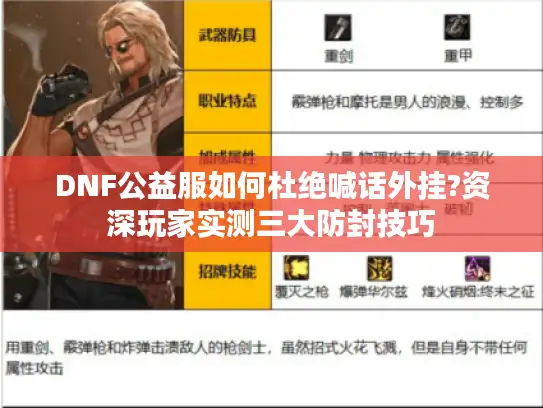 DNF公益服如何杜绝喊话外挂?资深玩家实测三大防封技巧