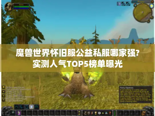 魔兽世界怀旧服公益私服哪家强?实测人气TOP5榜单曝光