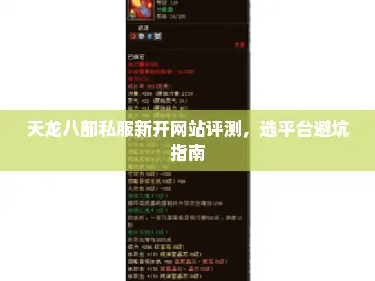 天龙八部私服新开网站评测,选平台避坑指南 天龙八部私服新开网站评测,选平台避坑指南