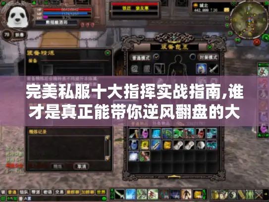 完美私服十大指挥实战指南,谁才是真正能带你逆风翻盘的大神? 完美私服十大指挥实战指南,谁才是真正能带你逆风翻盘的大神?