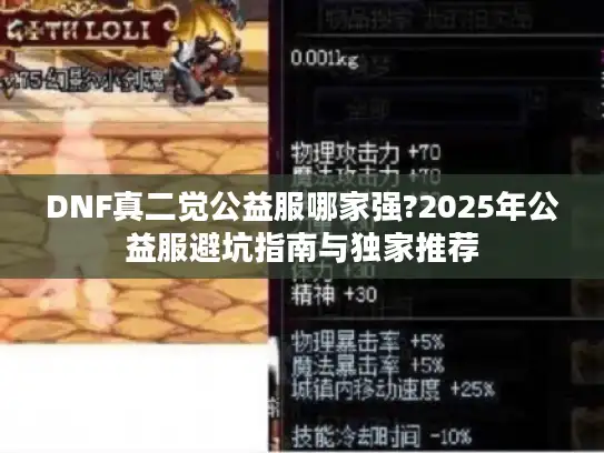 DNF真二觉公益服哪家强?2025年公益服避坑指南与独家推荐 DNF真二觉公益服哪家强?2025年公益服避坑指南与独家推荐