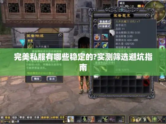 完美私服有哪些稳定的?实测筛选避坑指南