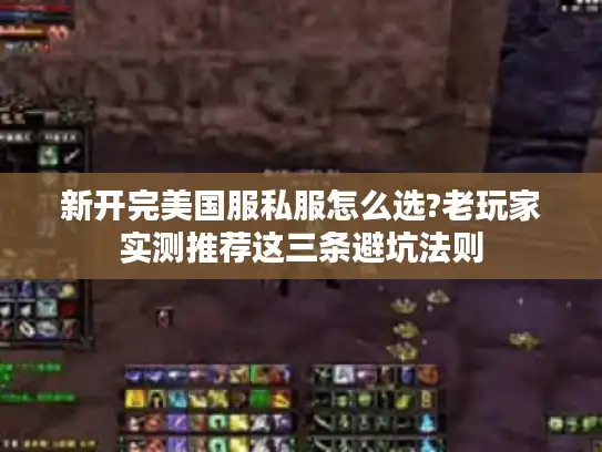 新开完美国服私服怎么选?老玩家实测推荐这三条避坑法则
