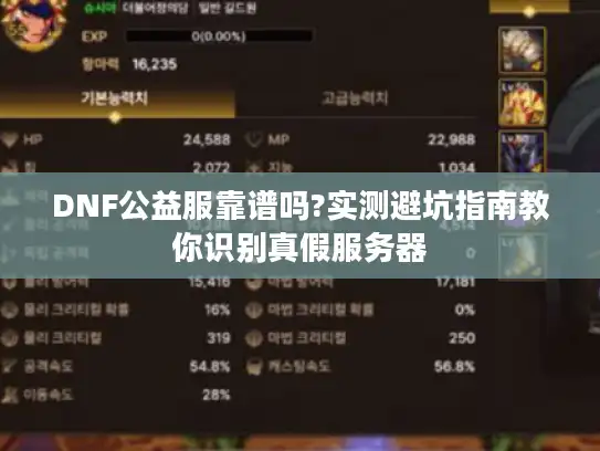 DNF公益服靠谱吗?实测避坑指南教你识别真假服务器